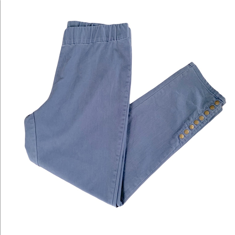 Soft Surroundings Blue Pull On Straight Leg Pants Elastic Waist MP